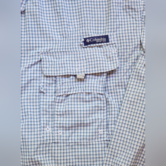 Columbia PFG Men's Super Bahama Blue Plaid Long Sleeve Plaid Mens Size 2XL / XXL - Picture 2 of 9